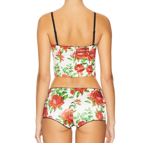 Floral Satin Corset and Shorts Set - Picture 2 of 2